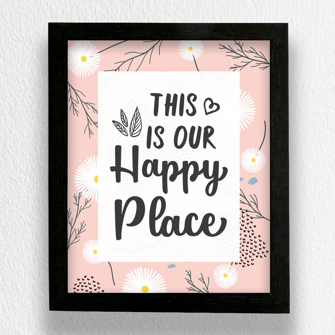 Set of 2 Art Frames - Welcome & Happy Place