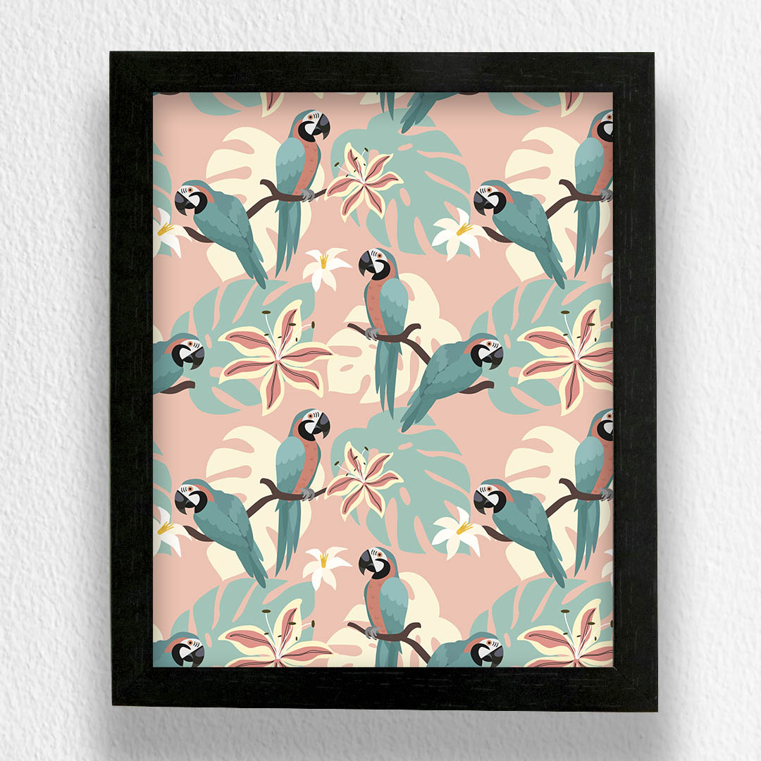 Tropical Parrots - Art Frame