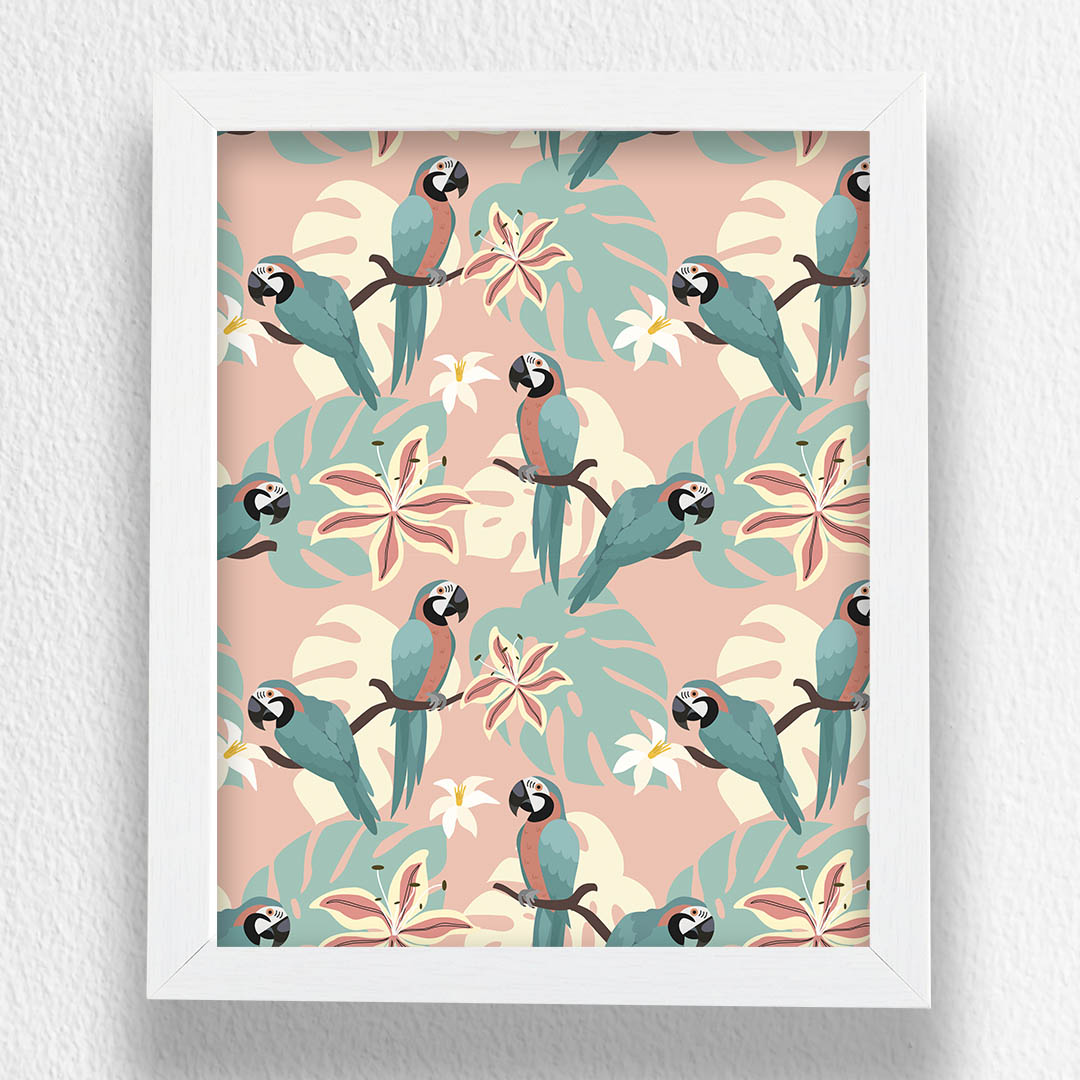 Tropical Parrots - Art Frame