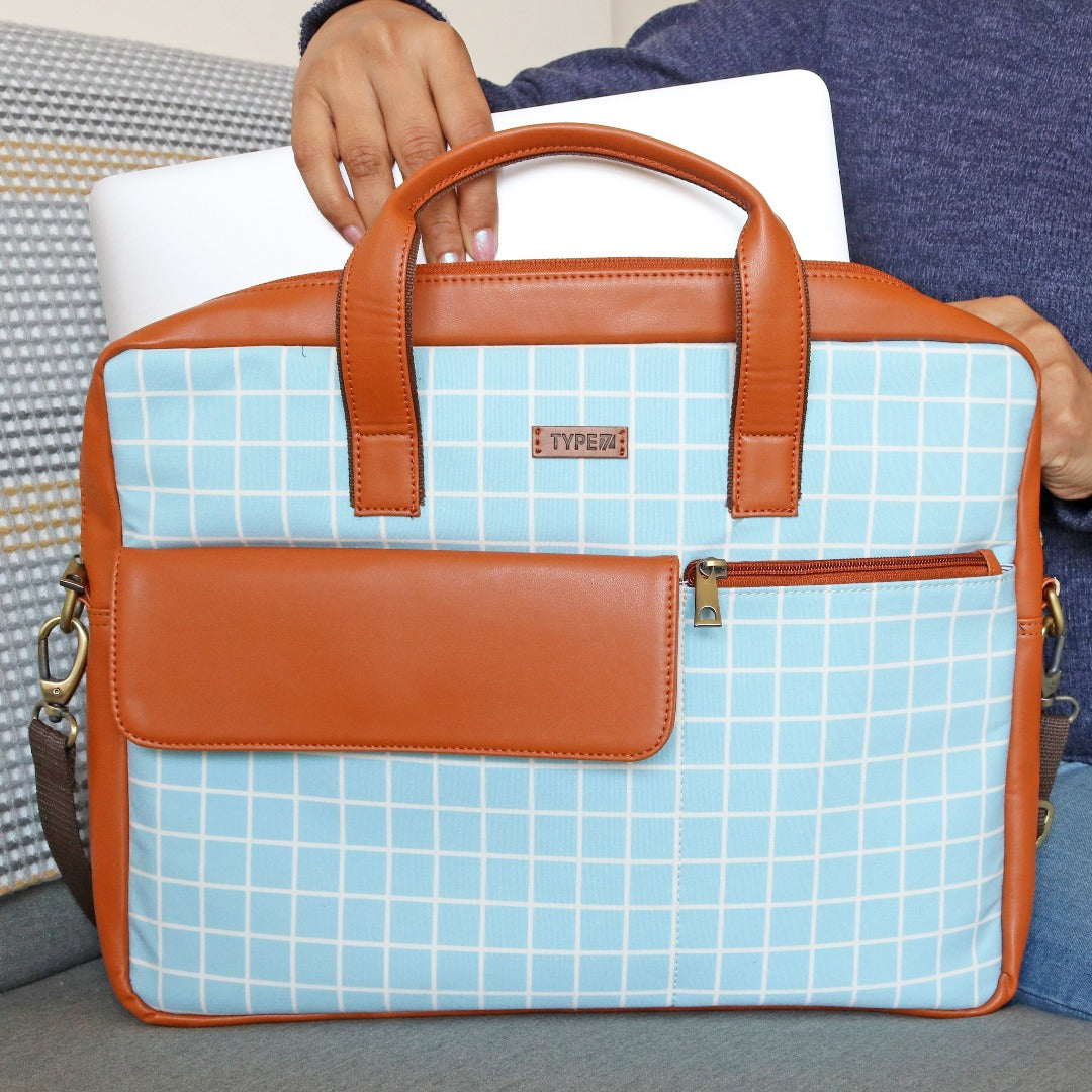 Type7 Buy Checks Pattern Designer Laptop Bag Online