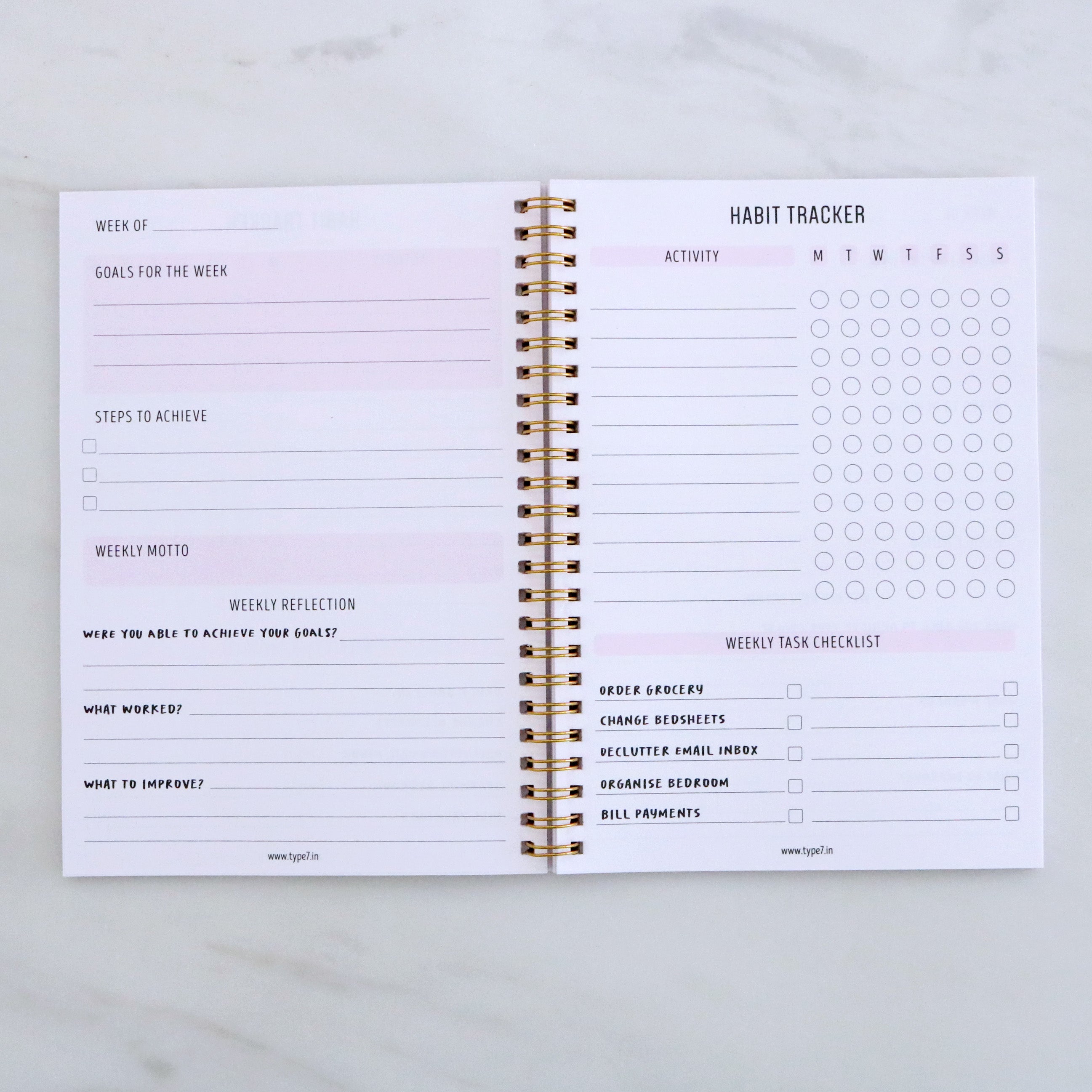 Habit Tracker & Gratitude Journal Combo