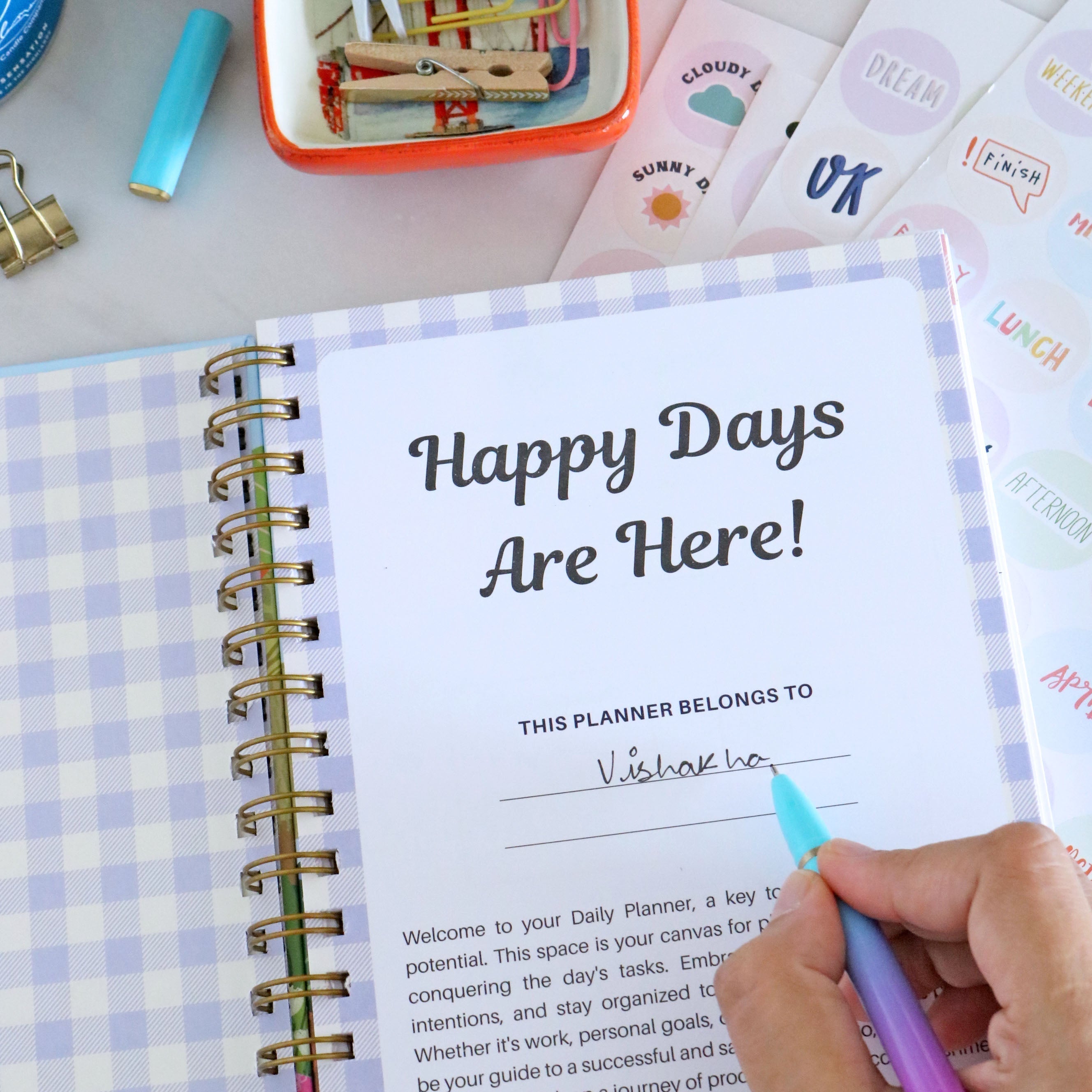 Set of 2 Undated Daily Planner - It’s a Beautiful Day & Organise Your Life