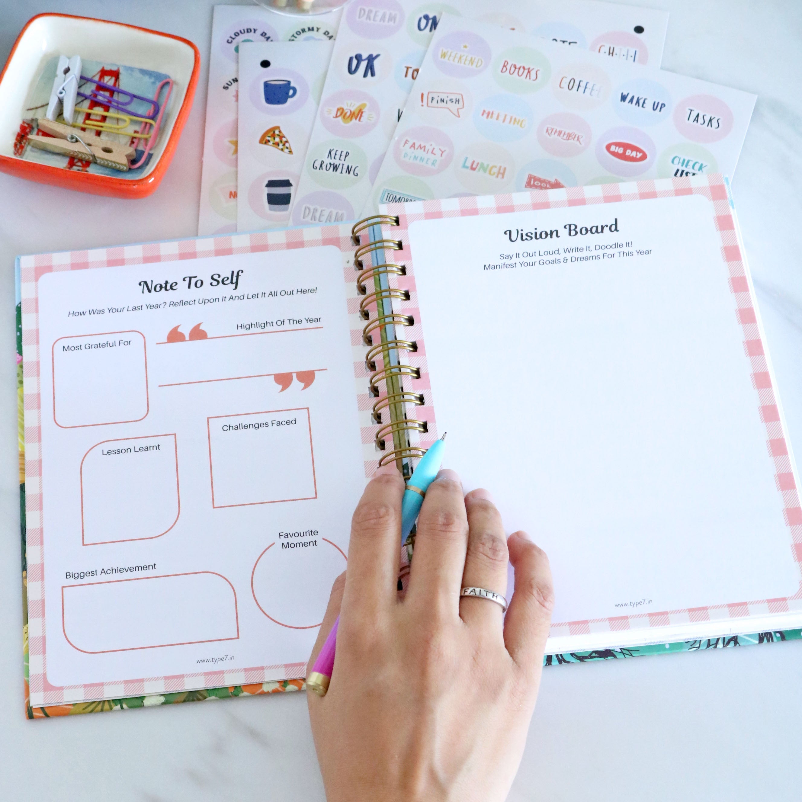 Set of 2 Undated Daily Planner - One Day At A Time & Let's Do This
