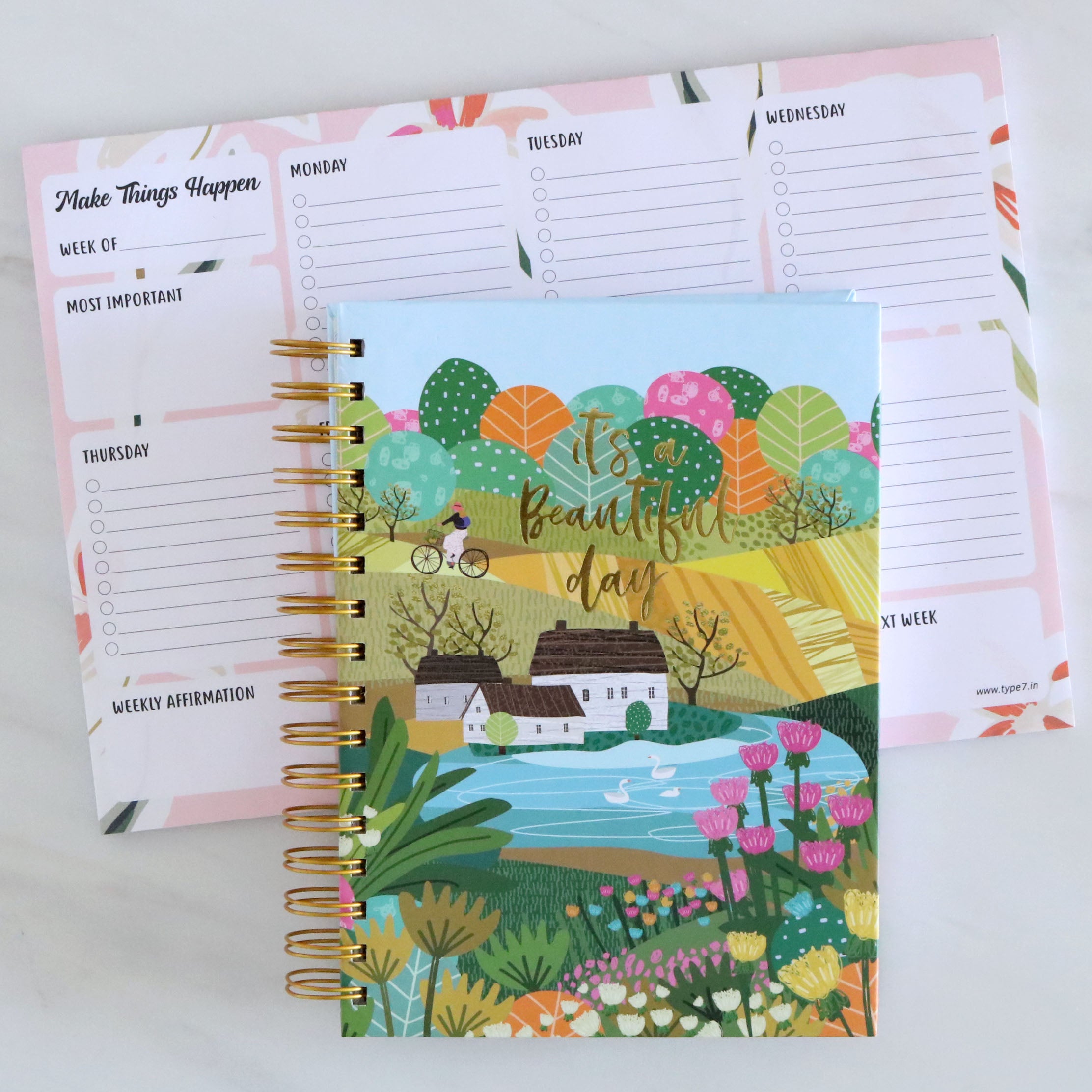 It's A Beautiful Day Daily Planner & Weekly Planner Combo