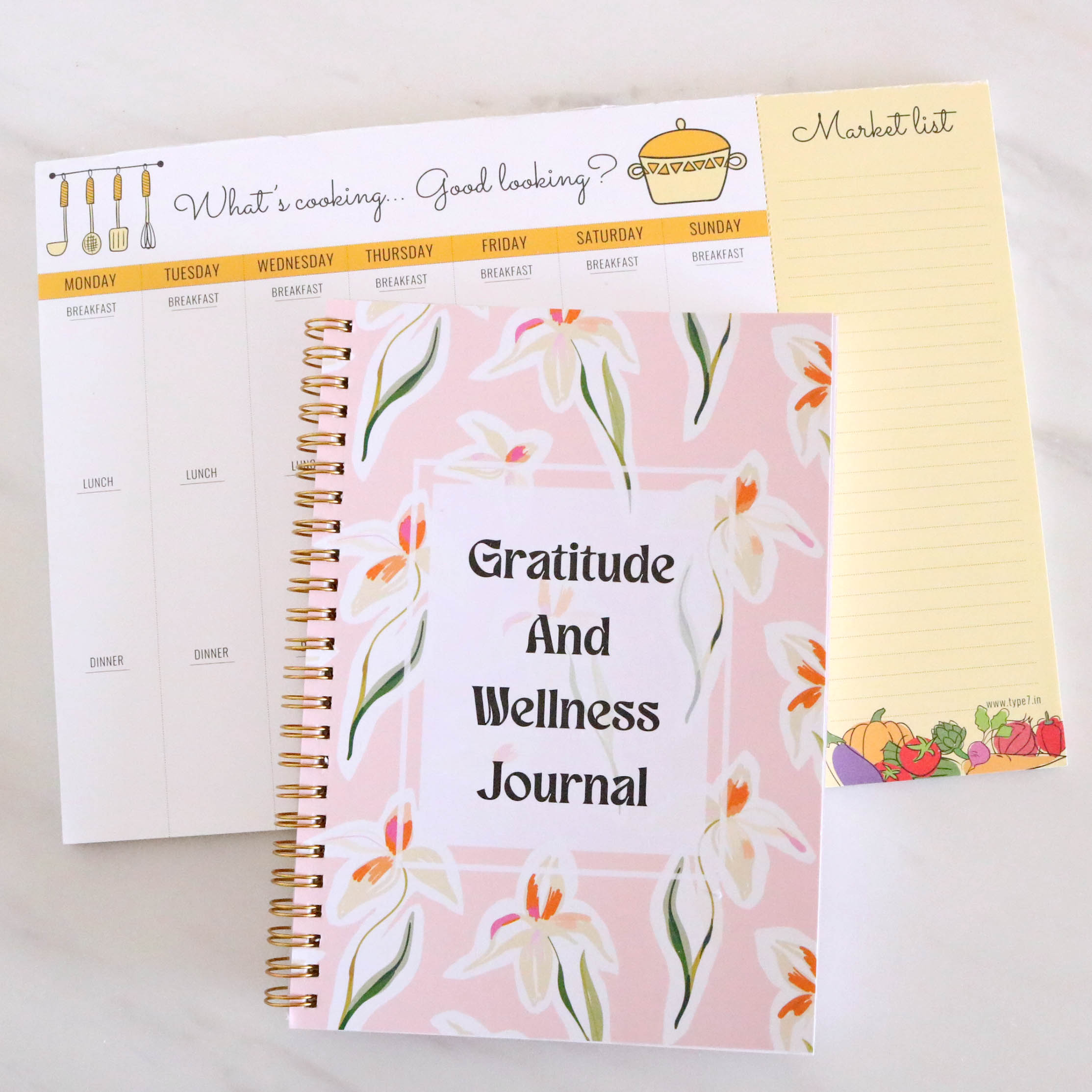 Meal Planner & Gratitude Journal Combo