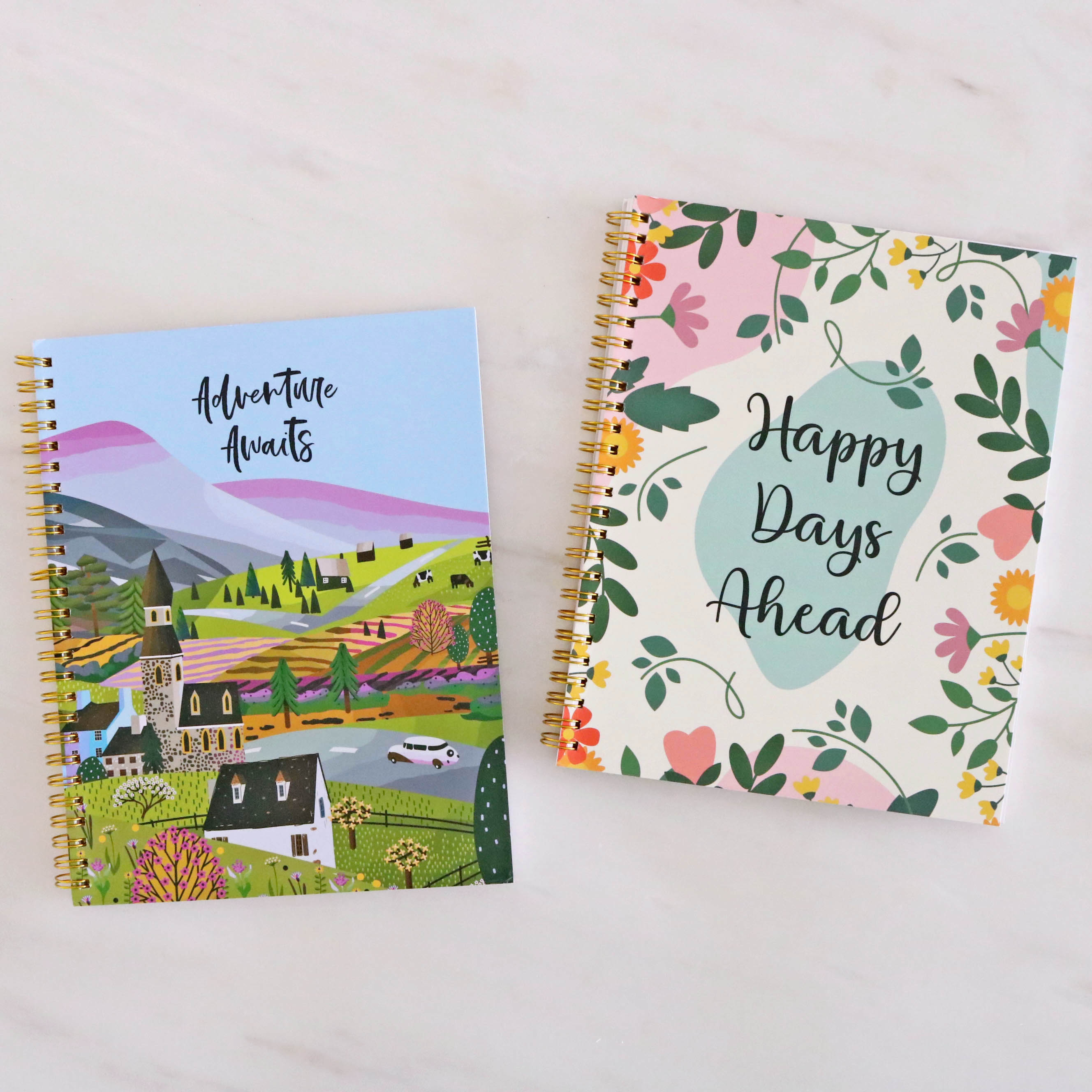 Set of 2 Daily Planner - Adventure Awaits & Happy Days Ahead