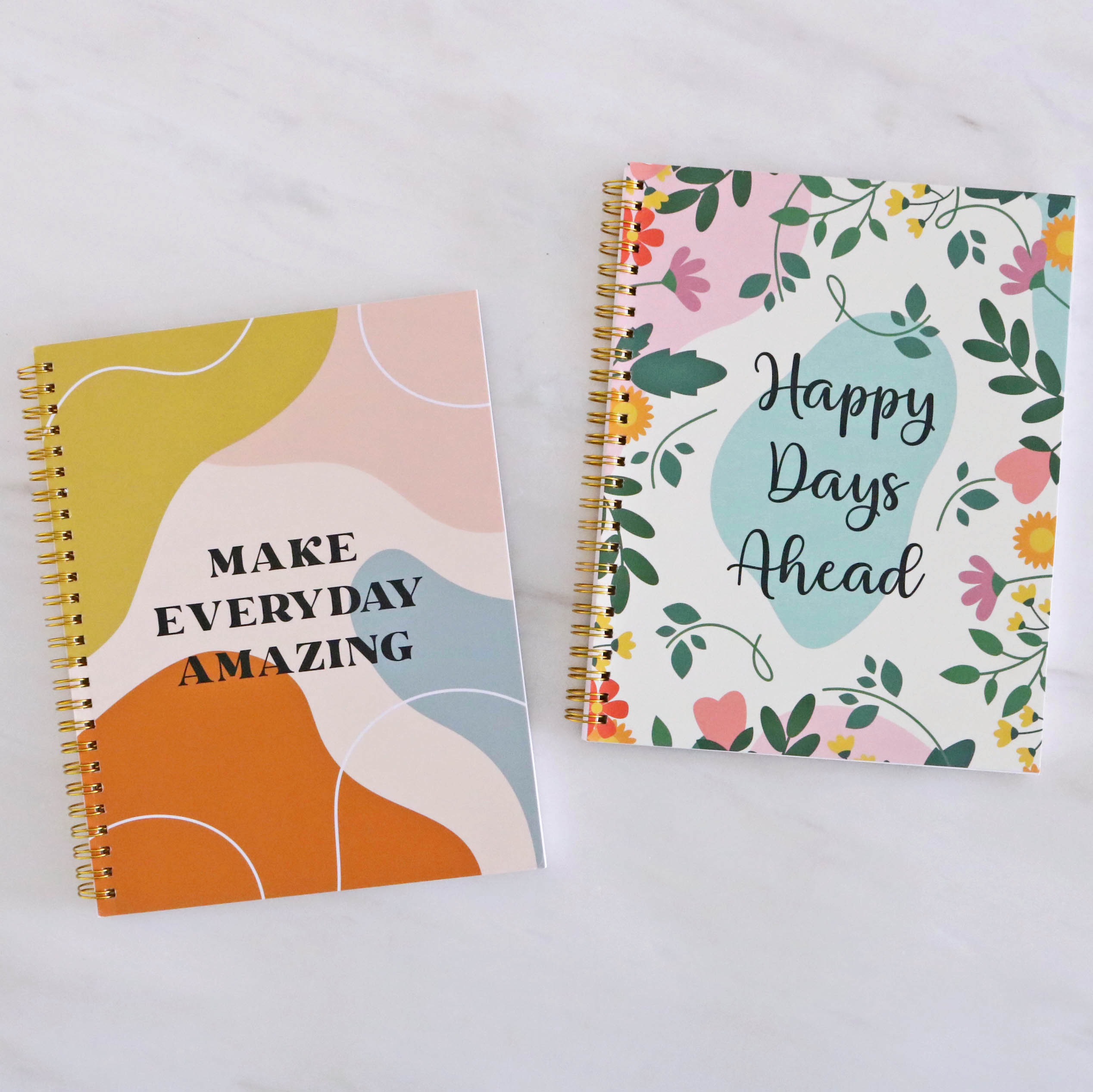 Set of 2 Daily Planner - Happy Days Ahead & Make Everyday Amazing