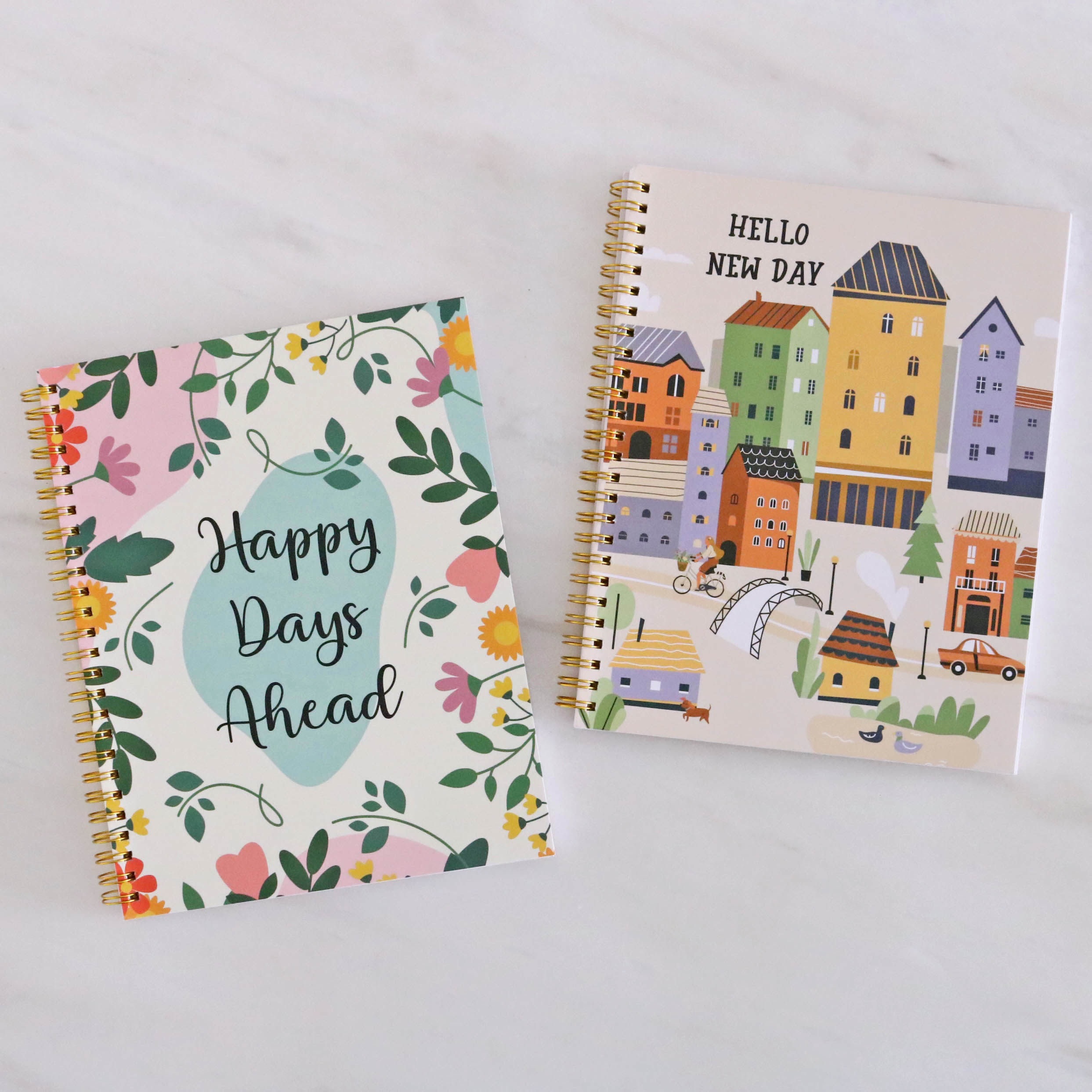 Set of 2 Daily Planner - Hello New Day & Happy Days Ahead