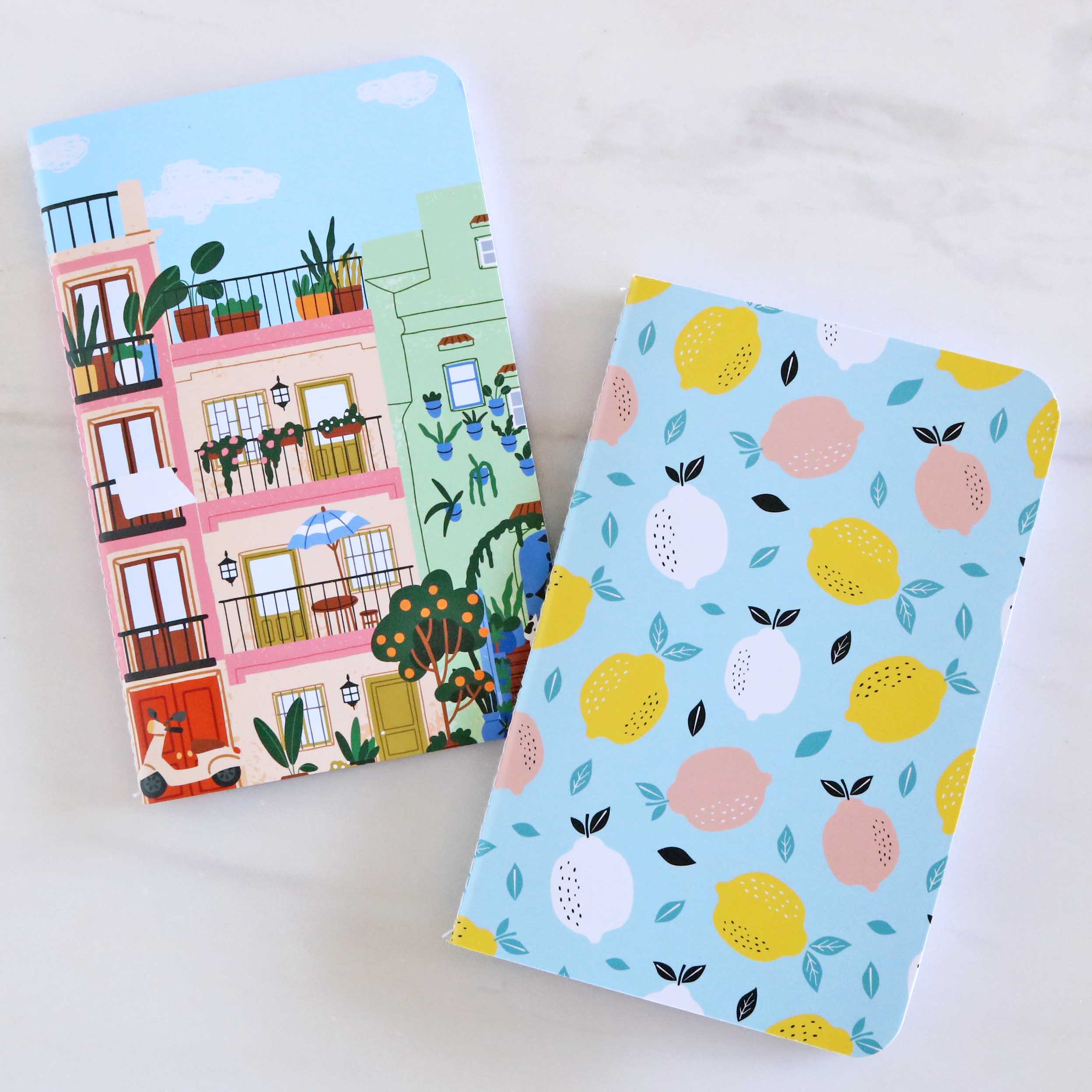 Set of 2 Pocket Notebooks - Portofino & Lemons