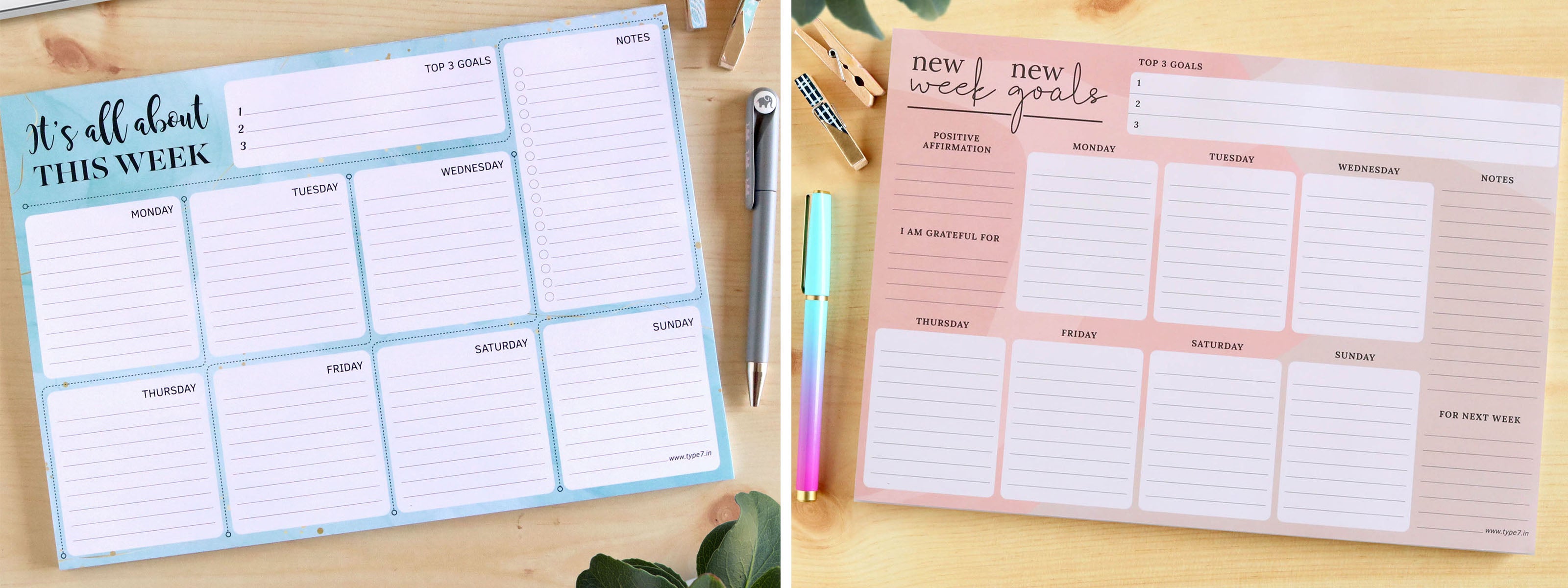 Type7  Buy Set of 2 - This Week & The Weekly Menu Planners Online