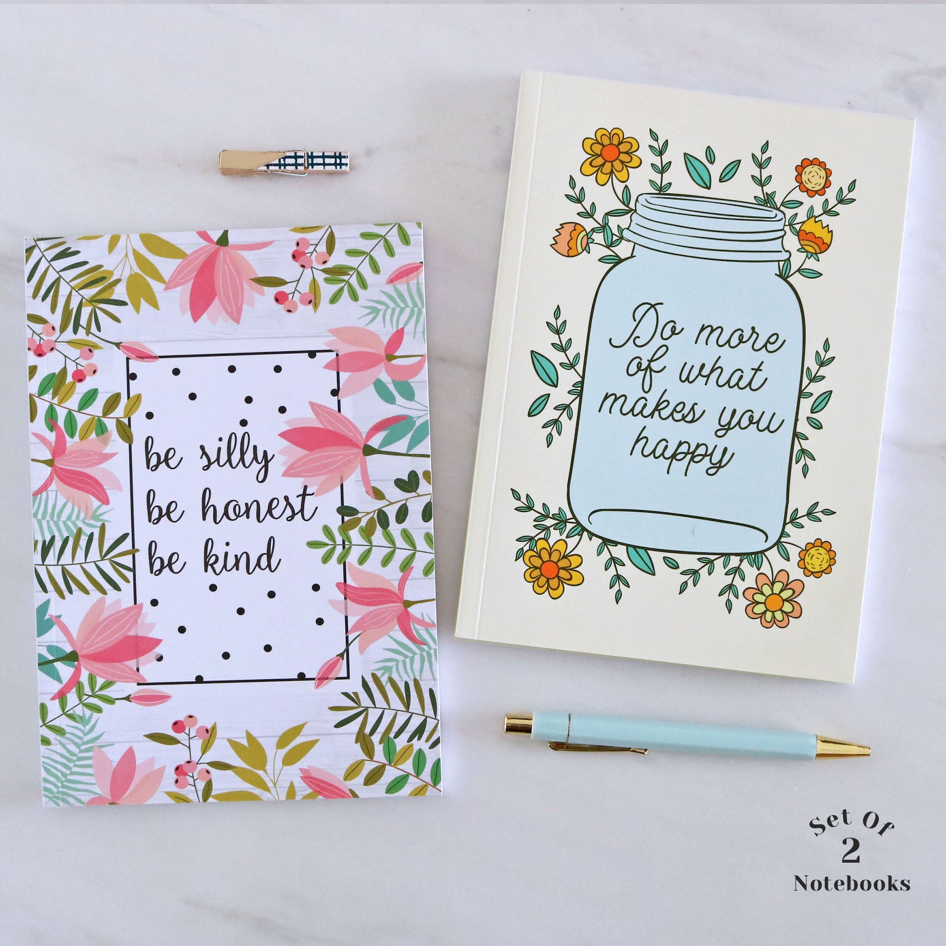 Set of 2 Notebooks - Be Silly & Do More Of