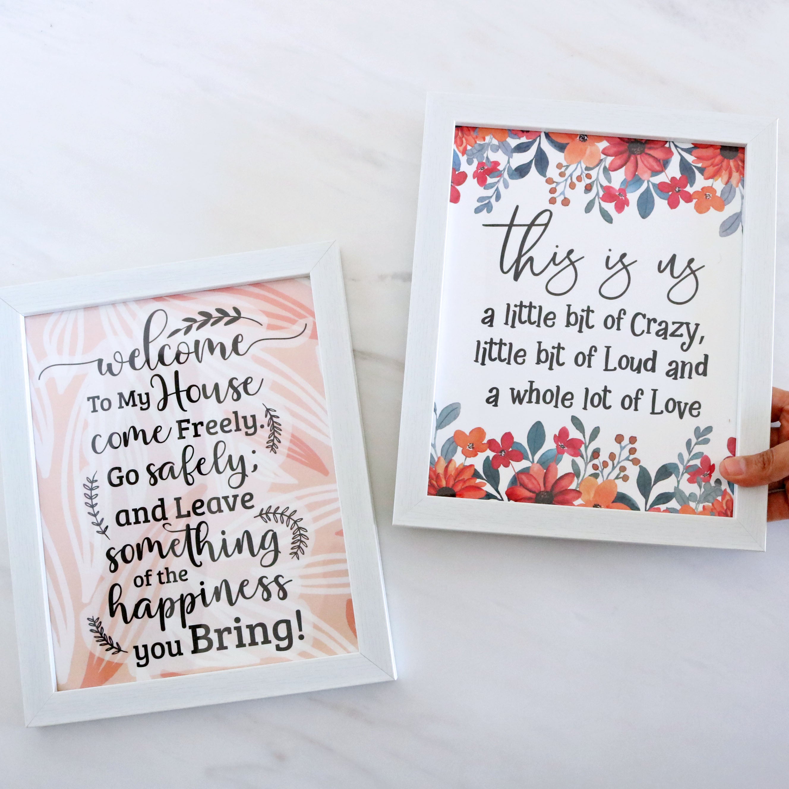Set of 2 Art Frames - This Is Us & Welcome