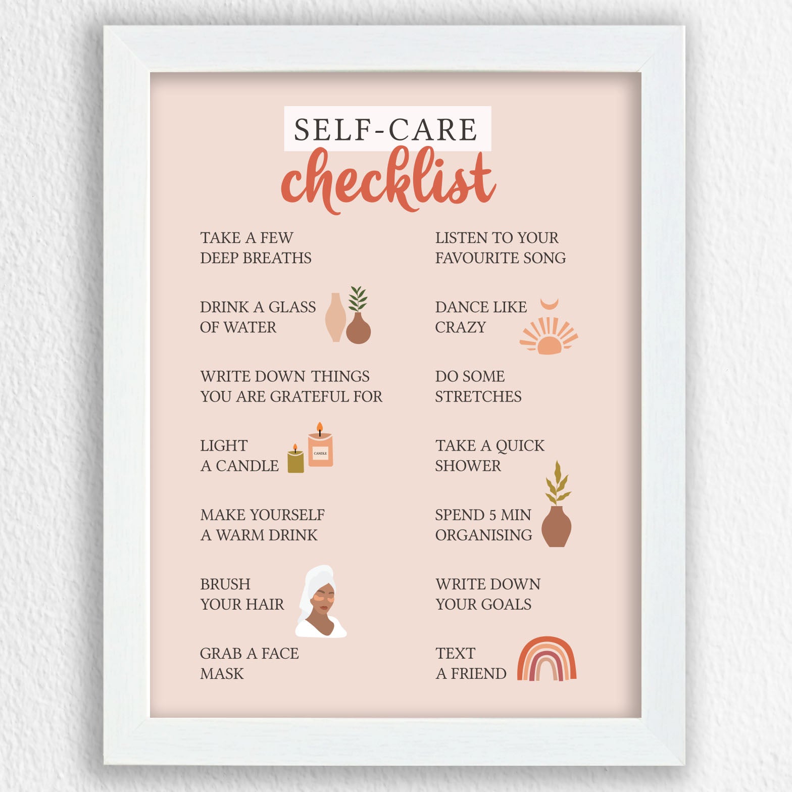 Self Care Checklist - Art Frame
